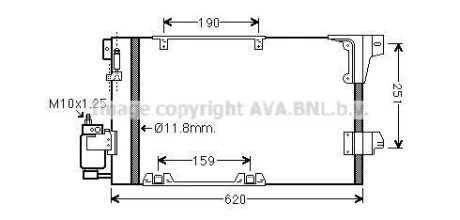Радиатор кондиционера Opel Astra G (98-), Zafira (99-) AVA AVA COOLING OLA5251D