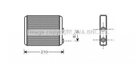 Теплообмінник, опалення салону AVA COOLING OLA6353