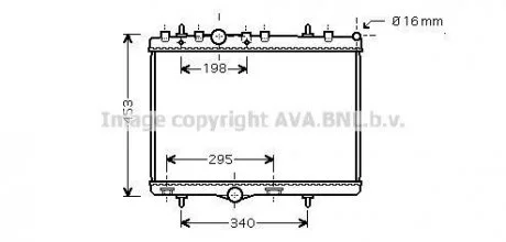 Радиатор 1.8i 16V, 2.0i 16V, 2.0HDiF [OE. 1330.J7, 96455874] AVA COOLING PE 2255 (фото 1)