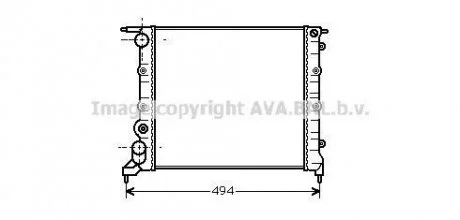 Радиатор 1.4 (motor E6J/E7) [OE. 7701.034.770] AVA COOLING RT 2042
