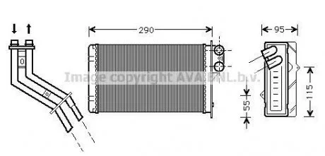 Радиатор обогревателя (выр-во AVA) AVA COOLING RT6227