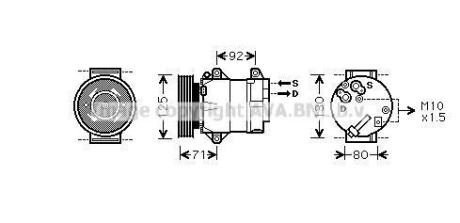 Компресор кондиціонера NISSAN/RENAULT (AVA) AVA COOLING RTAK441