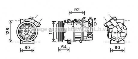 Компрессор кондиционера RENAULT MEGANE 2.0i/SCENIC 1.9DCi (AVA) AVA COOLING RTAK492
