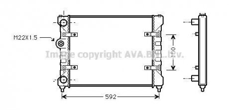 Радіатор охолодження двигуна AROSA/INCA/IBIZA2/VW POLO (Ava) AVA COOLING ST2023 (фото 1)