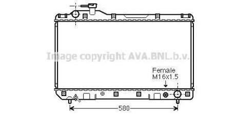 Радиатор, охлаждение двигателя AVA COOLING TO2219 (фото 1)