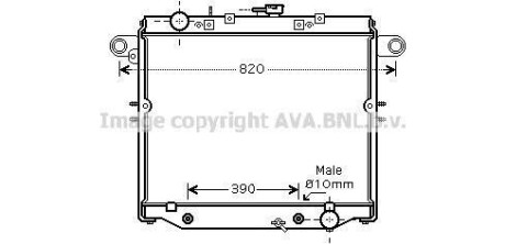 Радиатор охлаждения двигателя Toyota LC100 (98-08) 4,2d AT AVA AVA COOLING TO2378 (фото 1)