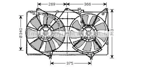Дифузор радіатора охолодження, в зборі з двигуном і крильчаткою AVA COOLING TO7528