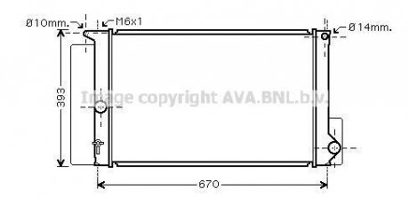 Радиатор охлаждения двигателя AVA AVA COOLING TOA2397