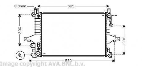 Радиатор охлаждения двигателя V70 ALL 00-07/S80 20/4/9 (Ava) AVA COOLING VO2115 (фото 1)