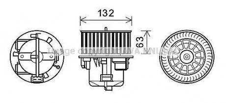 Электродвигатель, вентиляция салона AVA COOLING VO8178