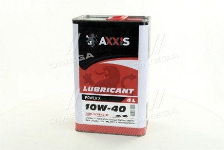 Олива моторн. 10W-40 Power Х (Каністра 4л) Axxis AX-2034 (фото 1)