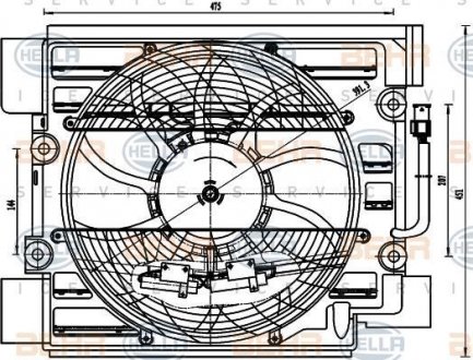 Вентилятор кондиціонера BMW 5 (E39) 95-04 (396мм)) BEHR 8EW351040-101 (фото 1)