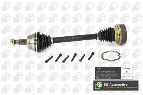 Напіввісь Golf/Passat/Octavia 93-09 (36z/556mm) Л. BGA DS9618L