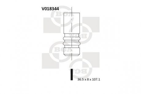 Клапан головки блока цилиндров двигателя BGA V018344 (фото 1)