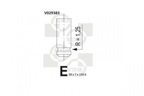 Клапан впускной Opel 1.4 SE 91- BGA V029383