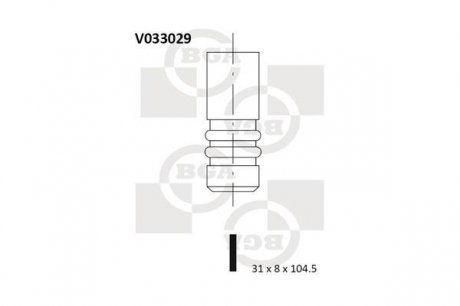 Клапан випускний VW Golf 1.6D 81-; LT; T2 1.6D BGA V033029 (фото 1)