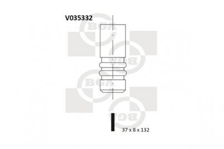 Клапан выпускной Ford 1,6 CVH BGA V035332 (фото 1)