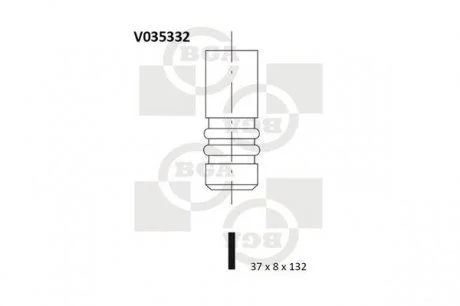 Клапан выпускной Ford 1,6 CVH BGA V035332