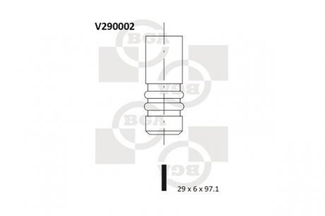 Клапан головки блока цилиндров двигателя BGA V290002