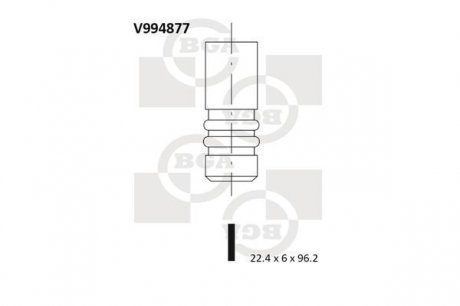 Клапан головки блоку циліндрів BGA V994877 (фото 1)