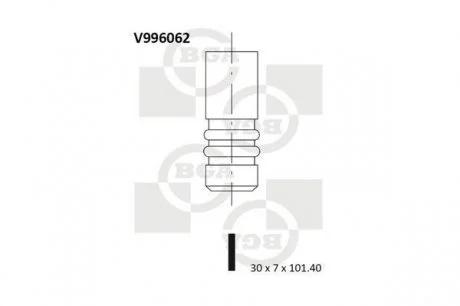 Клапан выпуск. FABIA/FELICIA/OCTAVIA 1.3/1.4i 94-03 BGA V996062