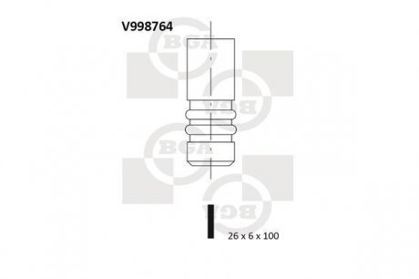Впускний/випускний 525D 2.5 320 TDS Turbo X5 3.0D 99- 740D 3.9 32V 02- BGA V998764 (фото 1)