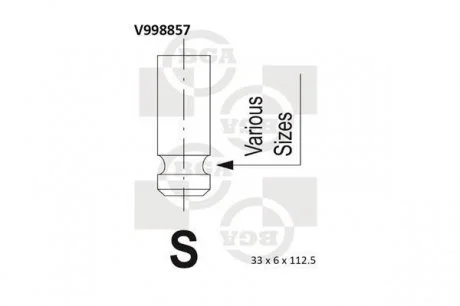 Клапан головки блоку циліндрів двигуна BGA V998857