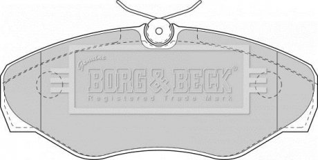 Комплект гальмівних колодок, дискове гальмо BORG & BECK BBP1812