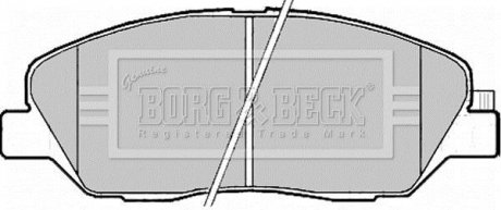 - Гальмівні колодки до дисків Hyundai Santa Fe 04/06- BORG & BECK BBP2176 (фото 1)
