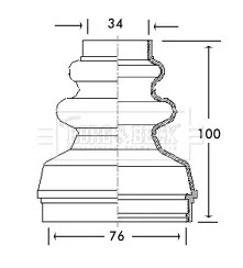 - Пильовик привідного вала к-т Citroen - Inner BORG & BECK BCB2736