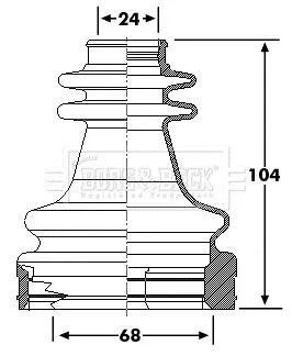 - Пильовик привідного вала KIT Renault Clio, Megane BORG & BECK BCB6196