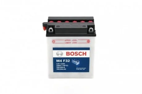 Мотоциклетна акумуляторна батарея 12V 12 А*ч 160А - кратн. 4 шт BOSCH 0092M4F320 (фото 1)
