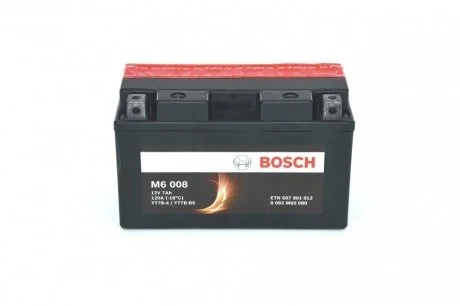 Аккумулятор сухозаряженный AGM 7Ah 120А BOSCH 0092M60080 (фото 1)