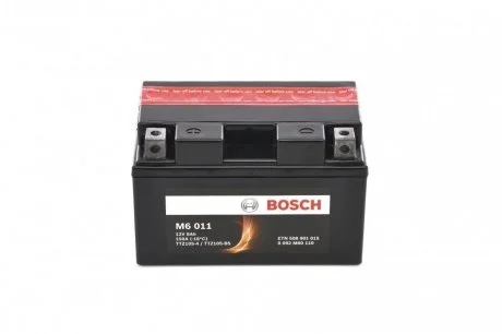 Мотоциклетна акумуляторна батарея AGM 12V 8 А*ч 130А - кратн. 4 шт BOSCH 0092M60110 (фото 1)