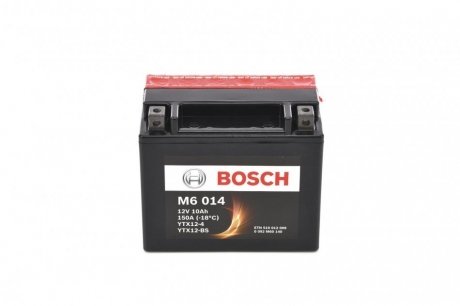 Мотоциклетна акумуляторна батарея AGM 12V 10 А*ч 150А - кратн. 4 шт BOSCH 0092M60140 (фото 1)