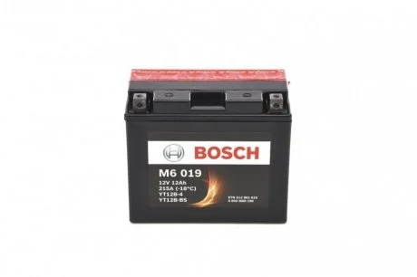 Мотоциклетна акумуляторна батарея AGM 12V 12 А*ч 215А - кратн. 4 шт BOSCH 0092M60190 (фото 1)