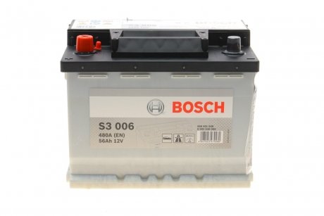 Акумулятор 56Ah-12v (S3006) (242x175x190),L,EN480 BOSCH 0092S30060