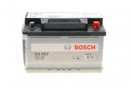 Акумулятор 70Ah-12v (S3007) (278x175x175),R,EN640 !КАТ. -20% BOSCH 0092S30070