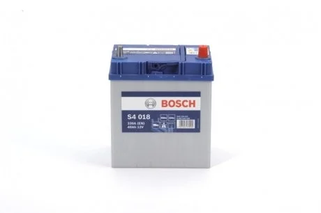 АКБ Asia Silver S4 018 (-/+) (тонкі клеми) 40Ah/330A 187x127x227 BOSCH 0 092 S40 180