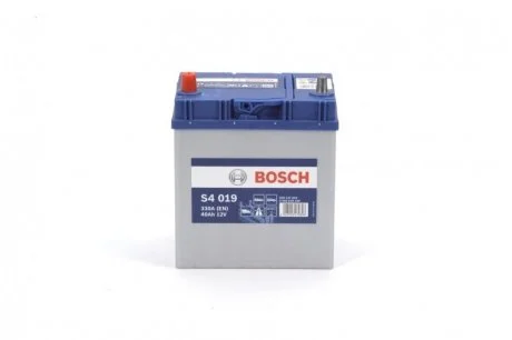 Акумулятор 40Ah-12v (S4019) (187x127x227),L,EN330 (Азія) тонк.клеми BOSCH 0092S40190