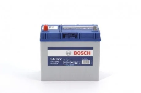Акумулятор 45Ah-12v (S4022) (238x129x227),L,EN330 (Азія) тонк.клеми BOSCH 0092S40220