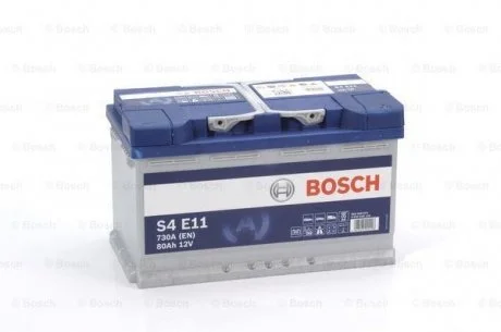 Аккумулятор S4 EFB 80 Ah, EN 730 правый &quot;+&quot; 315x175x190 (ДхШхВ) с-ма START-STOP BOSCH 0 092 S4E 110 (фото 1)