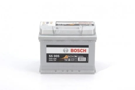 Аккумулятор 63Ah-12v (S5005) (242x175x190),R,EN610 BOSCH 0092S50050