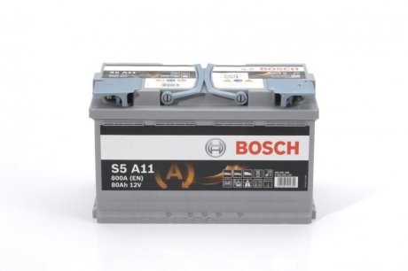 Акумулятор 80Ah-12v AGM (S5A11) (315x175x190),R,EN800 BOSCH 0092S5A110