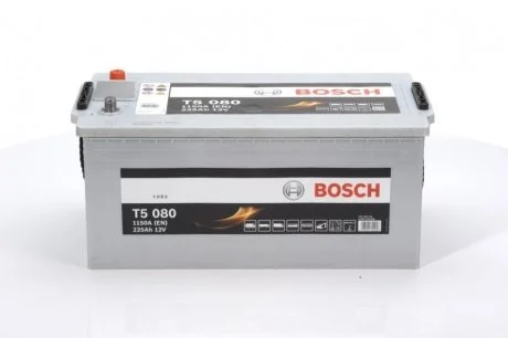Акумулятор 225Ah-12v (T5080) (518x276x242),L,EN1150 BOSCH 0092T50800