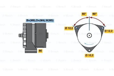 Генератор реставрація без шківа BOSCH 0120468118 (фото 1)