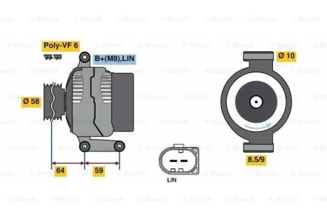 Генератор BOSCH 0125711045