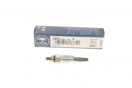 Свічка розжарювання GLP002 VW T4, GOLF III 1.6-2.4 BOSCH 0250201032