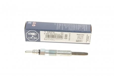 Свічка розжарення SKODA FABIA, OCTAVIA; VW CADDY II, GOLF, LT 28-35 BOSCH 0 250 202 022