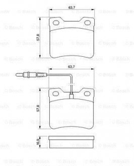 Комплект тормозных колодок, дисковый тормоз BOSCH 0 986 424 229 (фото 1)